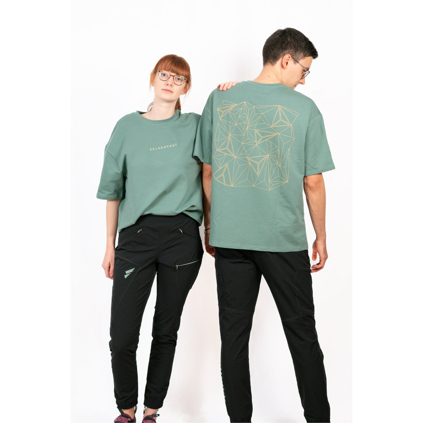 Felsenfest Oversized Boulder-Shirt Unisex Türkis