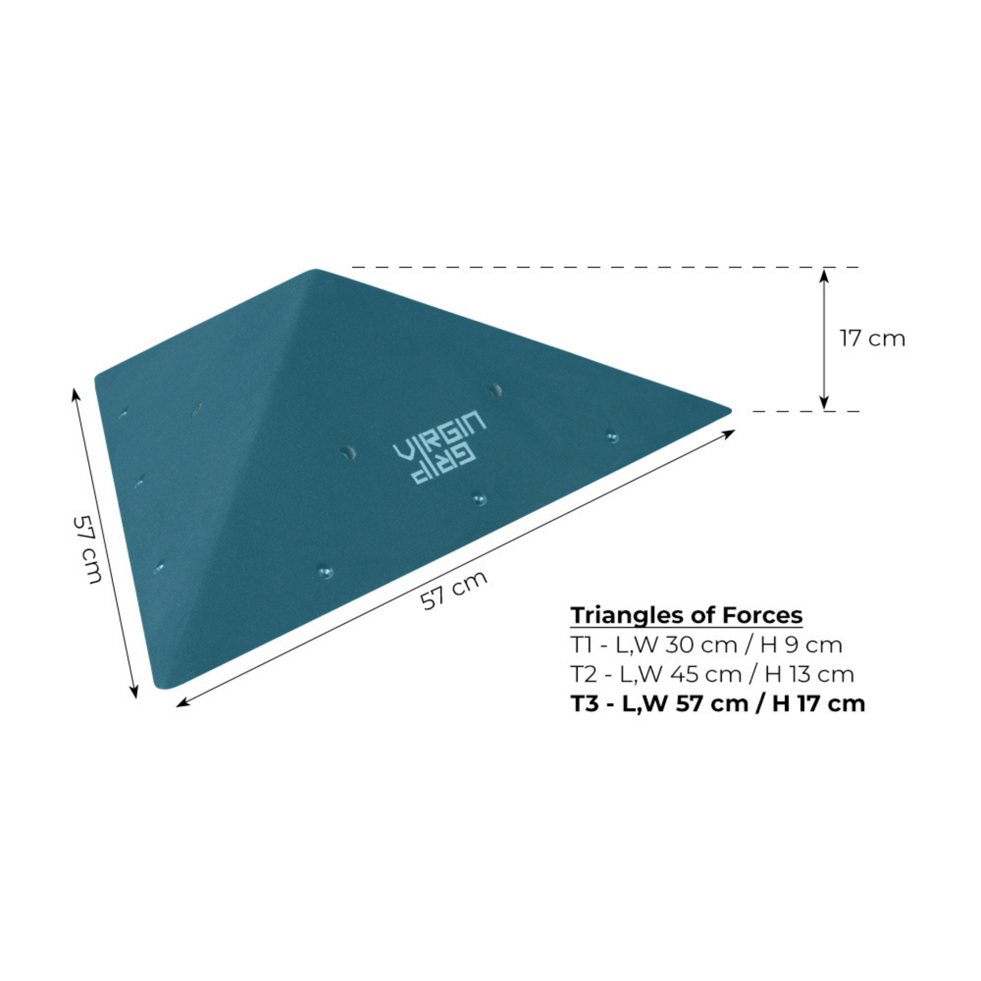 Virgin Grip Holzvolumen Triangles of Forces mit Abmessungen